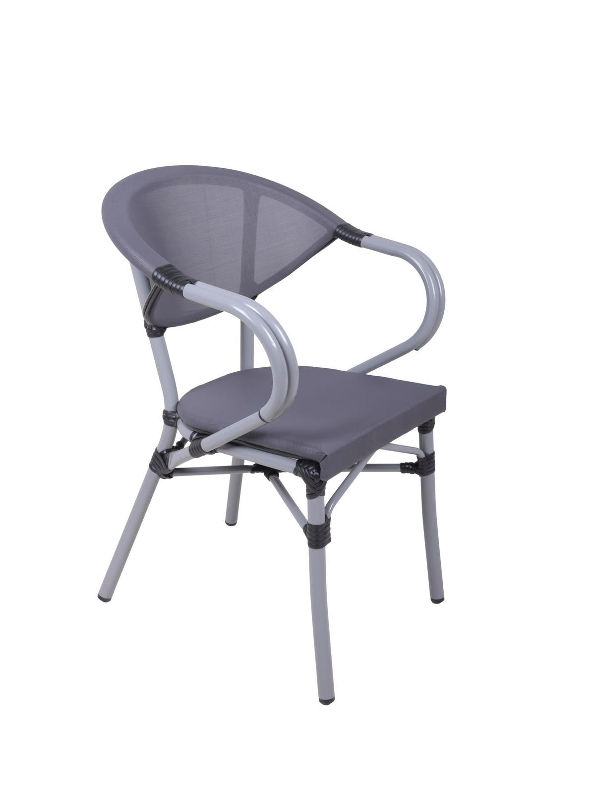 GARTENSTUHL 2er Set Sion Grau Stapelstuhl - Grau, Kunststoff (58/82/55cm) - DELUKE