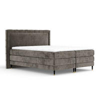 BOXSPRINGBETT Rimini Dunkeblraun 160/200 cm mit Matratze und Topper - Dunkelbraun/Schwarz, Holz/Holzwerkstoff (160/200cm) - Maison de Reve