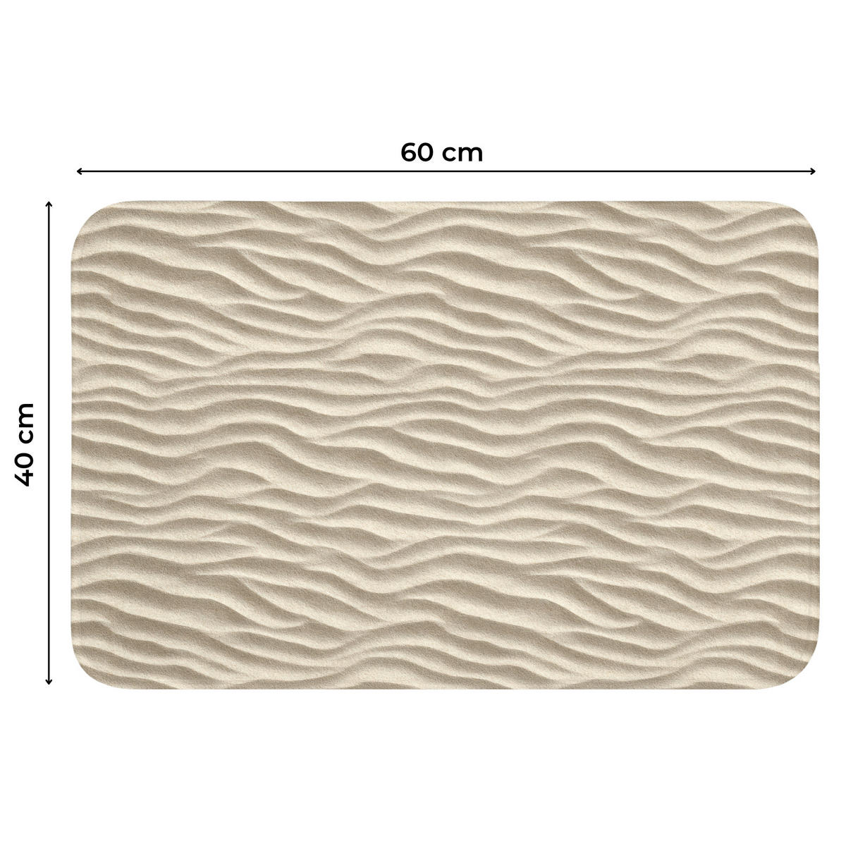 WC PŘEDLOŽKA Písek - Vlny - Béžová 60x40 cm - písková barva, textil/plast (60/1cm) - OnlyWow