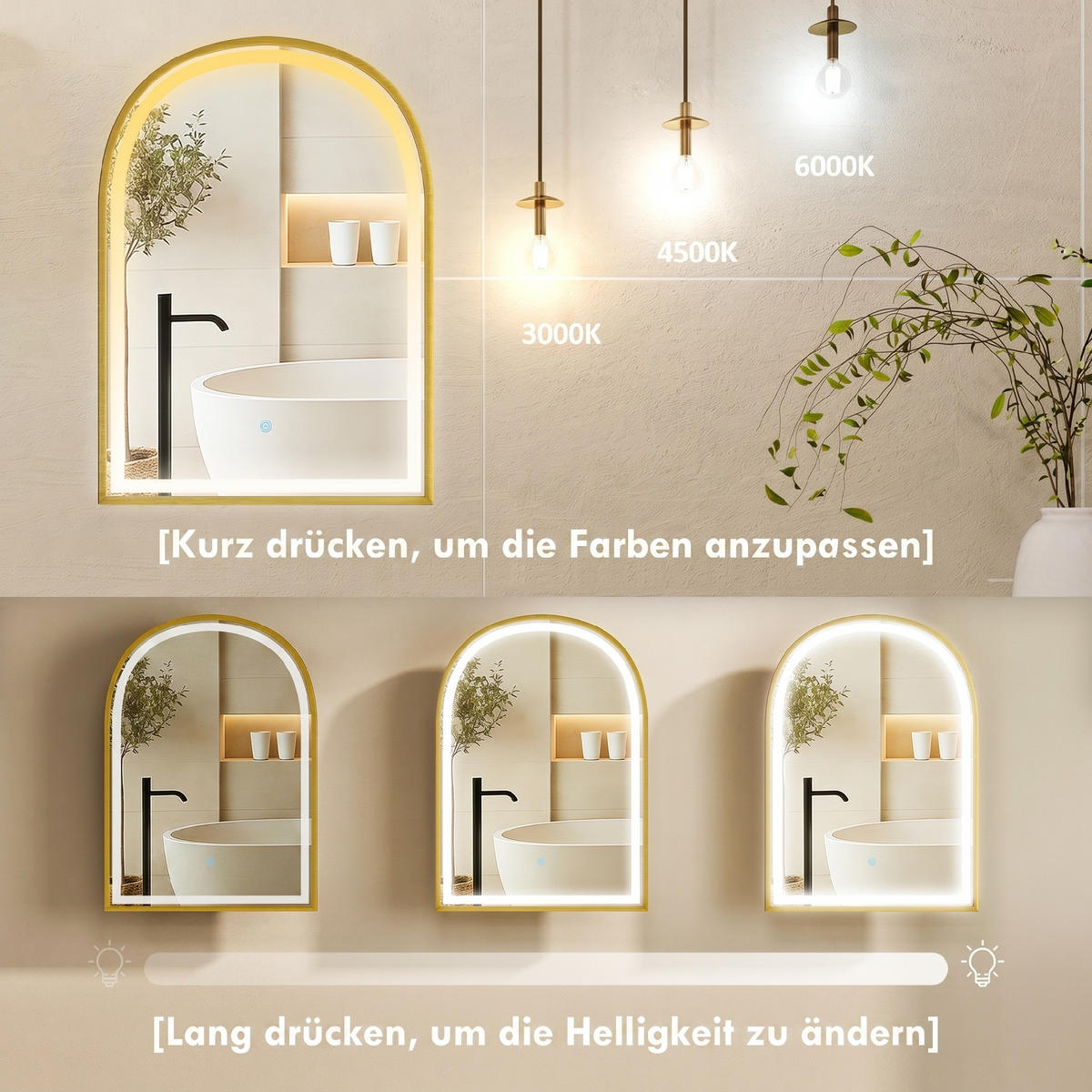 SPIEGELSCHRANK Goldfarben 50/14,5/70 cm - Goldfarben, Glas (50/70/14.5cm) - PANGIVO