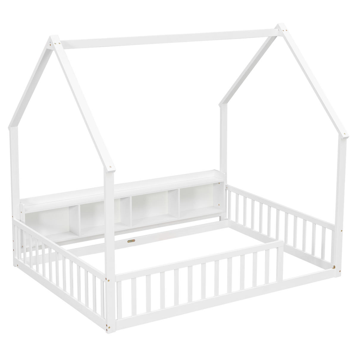 HAUSBETT 140/200 cm mit Ablagefächern, DE-41877, in Weiß - Weiß, Holz (140/200cm) - ComfortXL