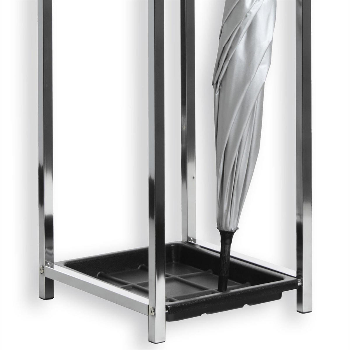 SCHIRMSTÄNDER NELIA - Silberfarben, Kunststoff/Metall (29/64/26cm) - IDIMEX