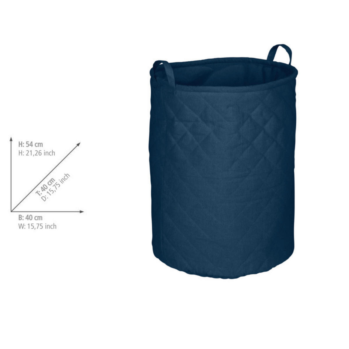 WÄSCHEKORB 67 l - Dunkelblau, Kunststoff (40/54/40cm) - Tom Tailor