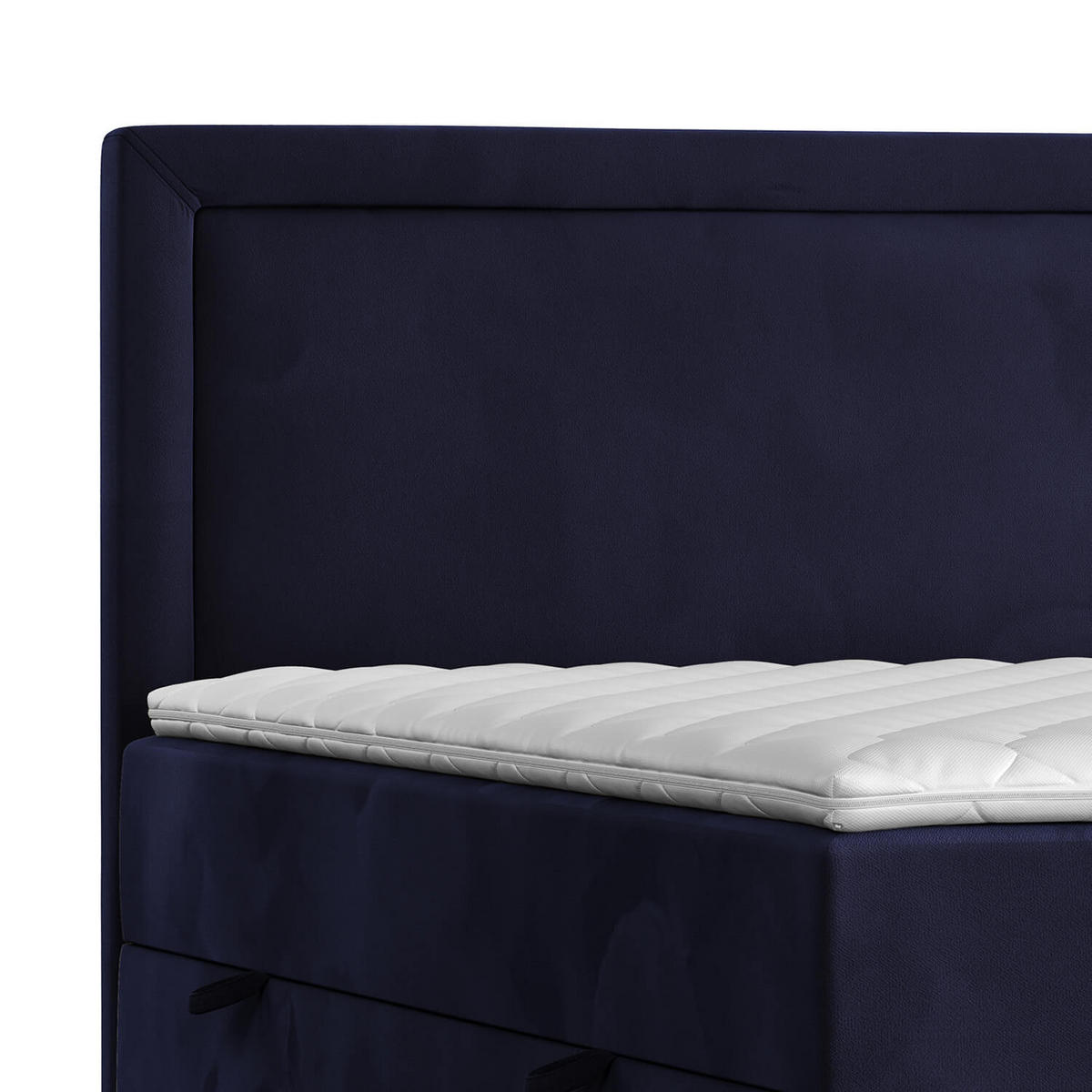 BOXBETT Jodan 200/200 cm Marineblau im Magic Velvet Stoff - Schwarz/Dunkelblau, Holz/Holzwerkstoff (200/200cm) - AltaBeds