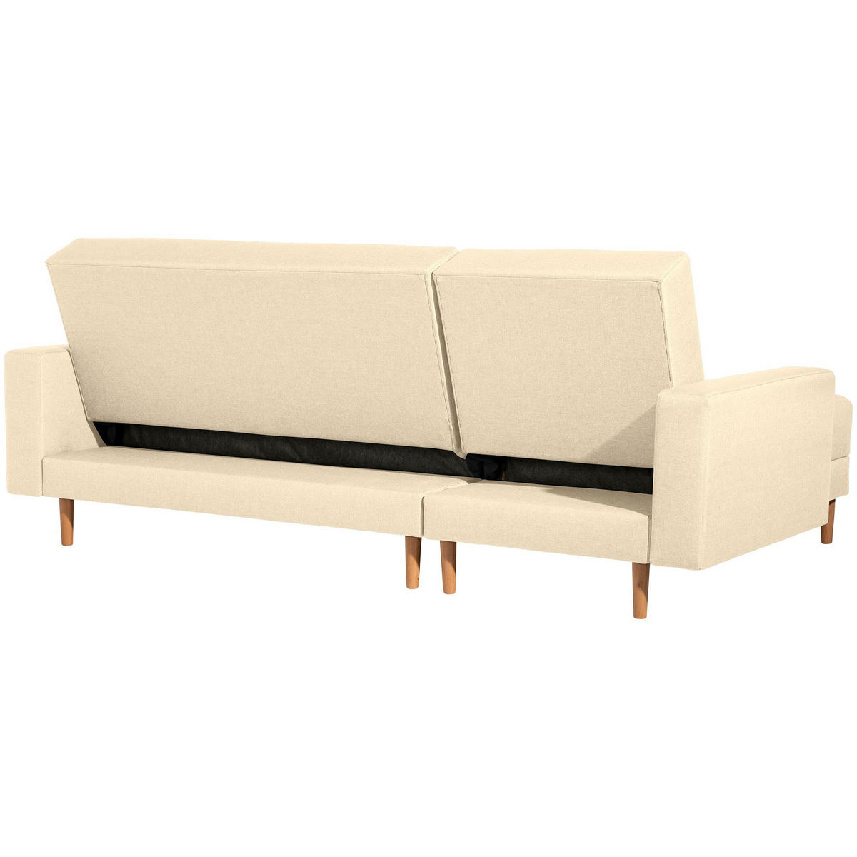 FUNKTIONSSOFA mit Hocker Kattie Flachgewebe beige - Beige, Kunststoff (144/230cm) - 58aufmkessel