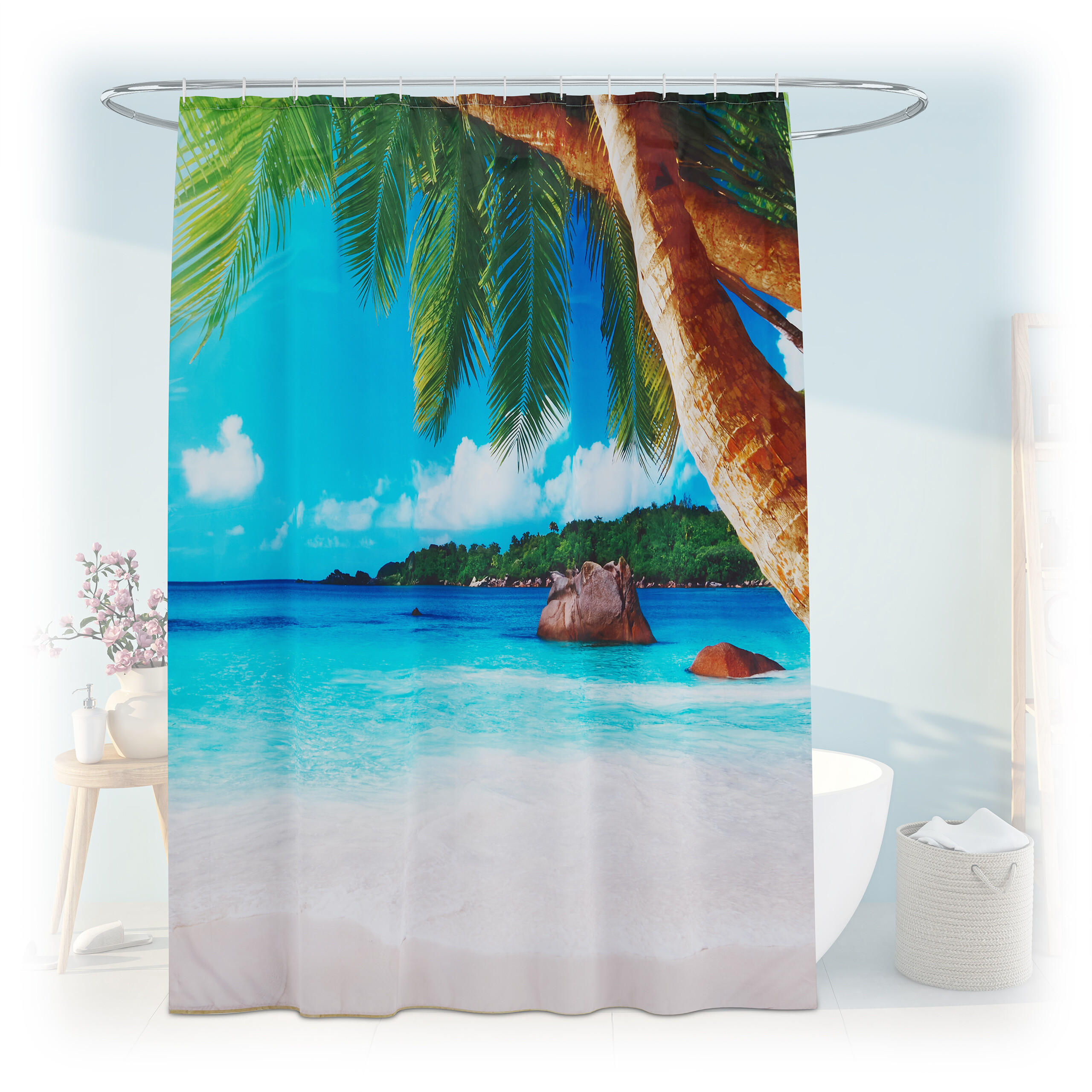 DUSCHVORHANG - Multicolor, Textil (180/0.1cm) - Relaxdays