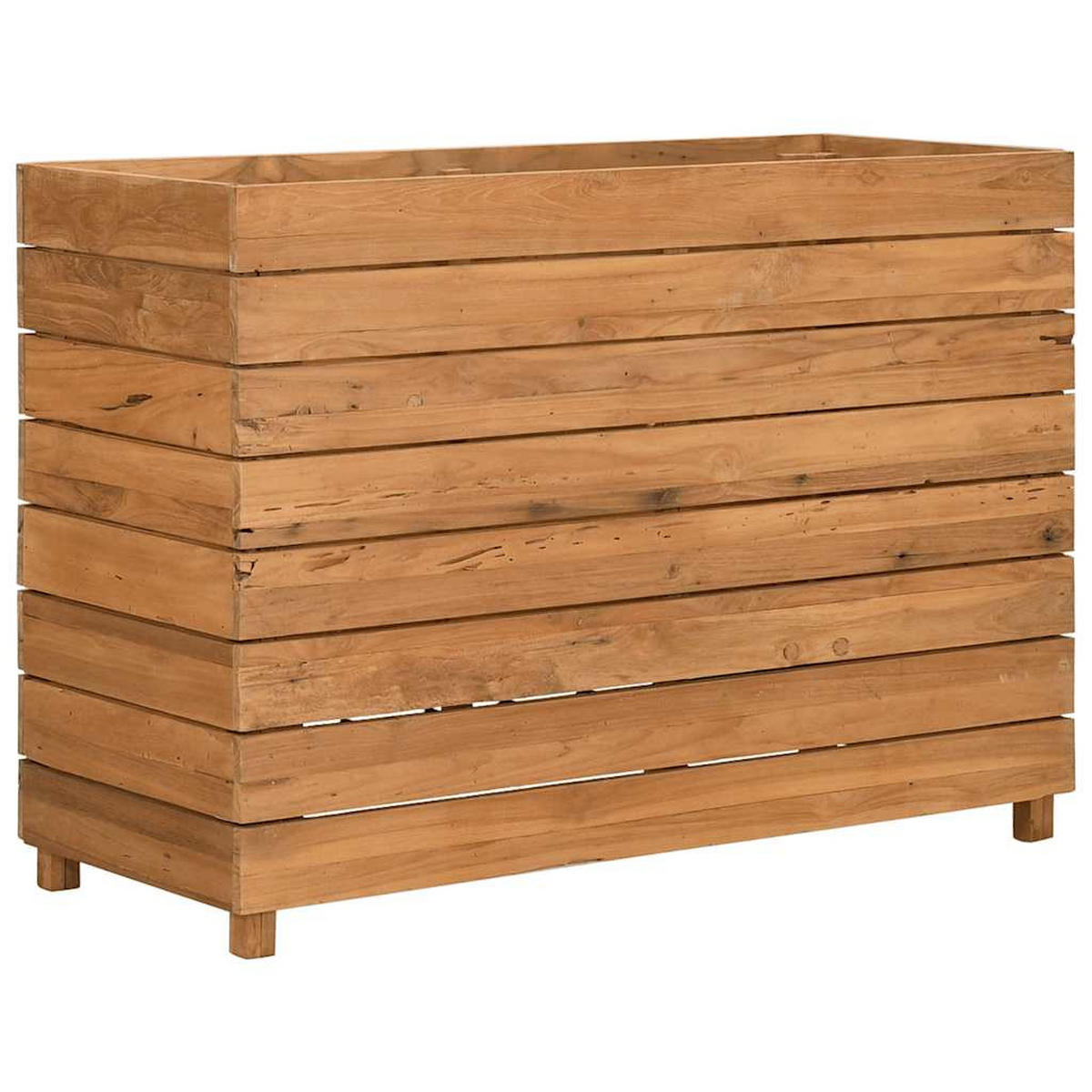 HOCHBEET 100/40/72 Cm Teak Altholz Und Stahl - Braun, Holz (100/72/40cm) - vidaXL