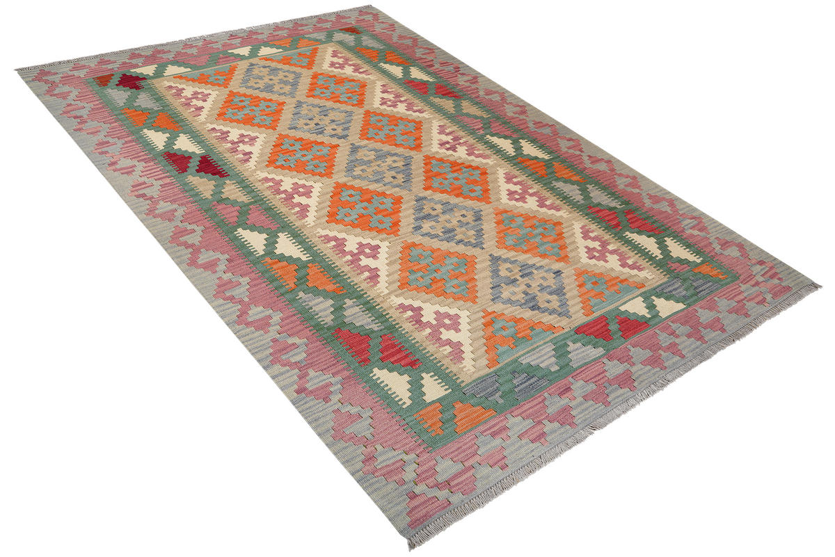 HANDWEBTEPPICH Kelim Gashgai Beige 249/175 cm Schurwolle - Beige, Textil (175/249cm) - Looma