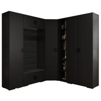 GARDEROBEN-SET 236,7/231,7/47 - Schwarz, Holz/Metall (181.7/236.7/47cm) - Abiks Möbel