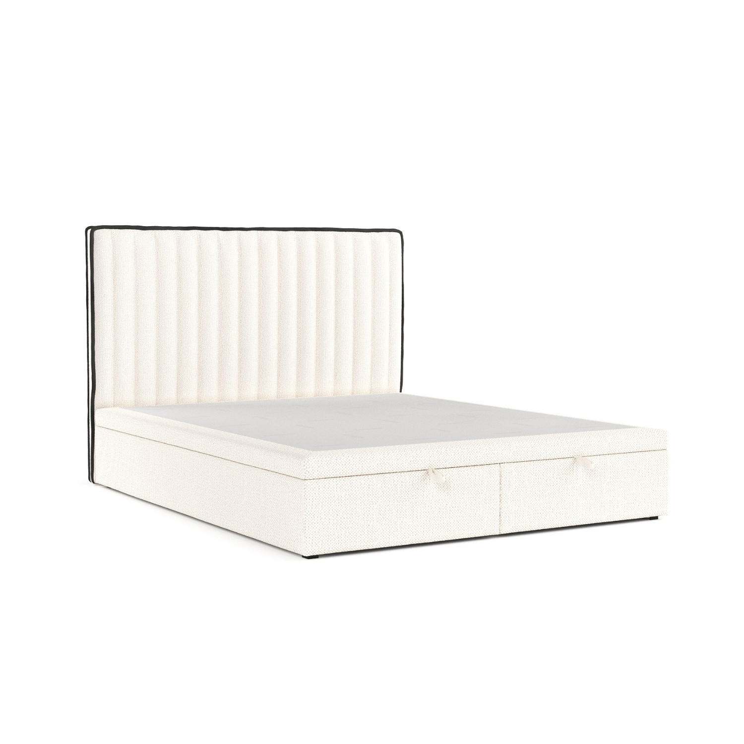 POLSTERBETT Keva mit Stauraum 140/200 cm Creme im Alta Stoff - Creme/Schwarz, Holz/Holzwerkstoff (140/200cm) - AltaBeds