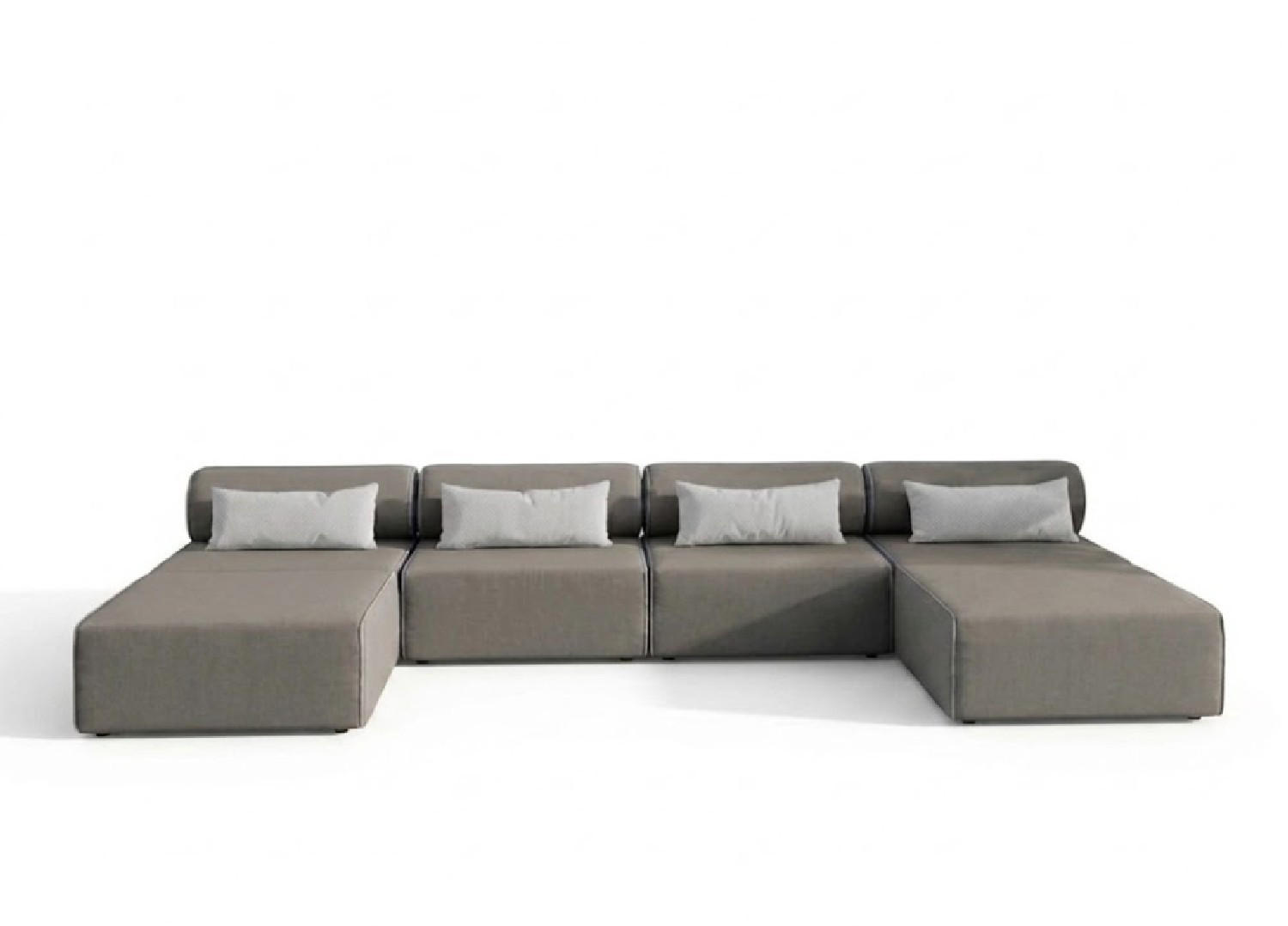 GARTENSOFA BALI XL - Wetterfeste Balkonmöbel & Lounge Sofa Außen - Moderne Outdoor Couch für Garten - Balkon & Terrasse - Beige - Beige, Kunststoff (448/78/100cm) - Trada
