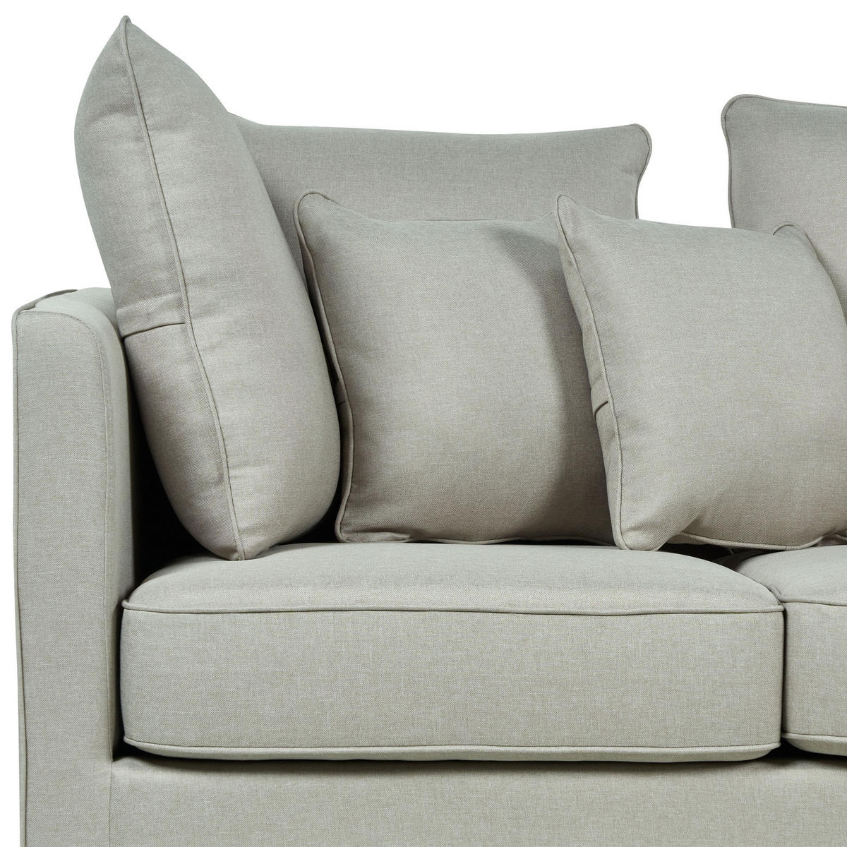 3-SITZER-SOFA hellgrau Fenstad - Schwarz/Grau, Textil (200/97/95cm) - Beliani