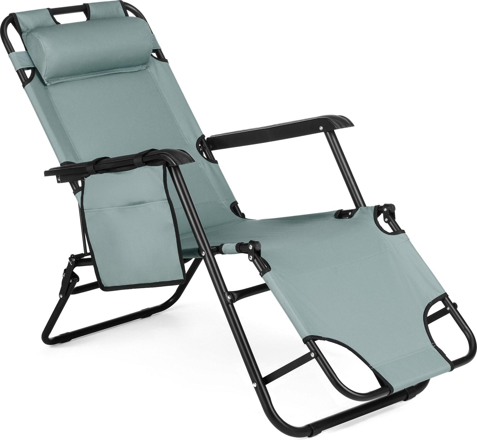 GARTEN-RELAXSESSEL bis 150 kg, Klappbar - Grau, Textil (61/31/153cm) - Outtec