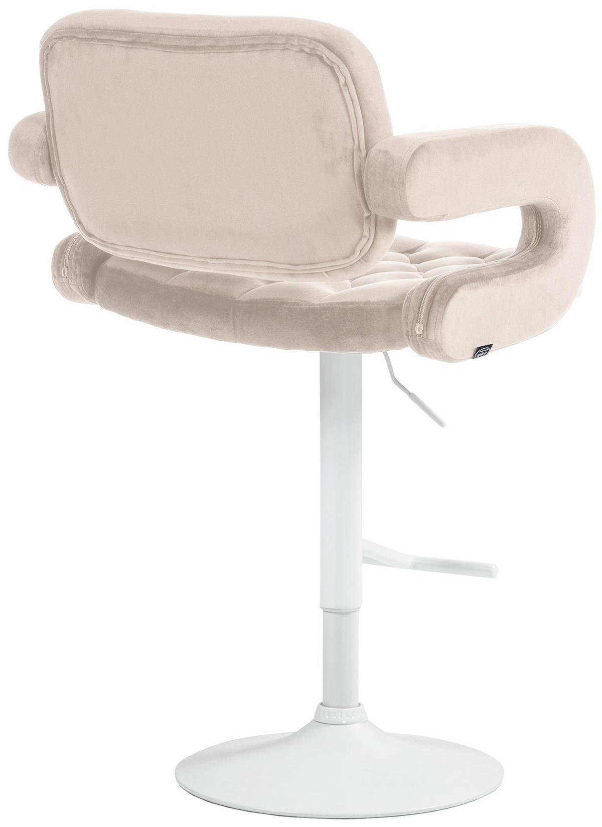 BARHOCKER Samt creme - Creme/Weiß, Textil (62/103/55cm) - CLP
