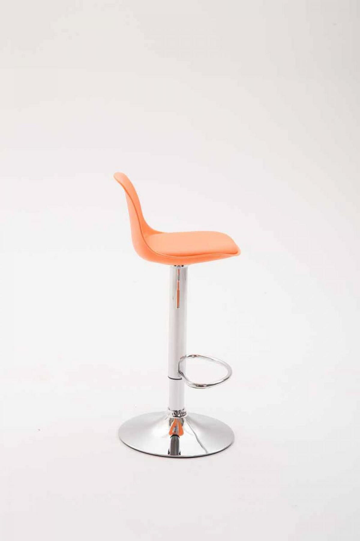 BARHOCKER Kunststoff orange - Chromfarben/Orange, Kunststoff/Metall (39/82/43cm) - CLP