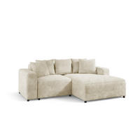 ECKSOFA Megan Xs In Stoff Poso - Creme, Holzwerkstoff/Textil (240/165cm) - Fun Möbel
