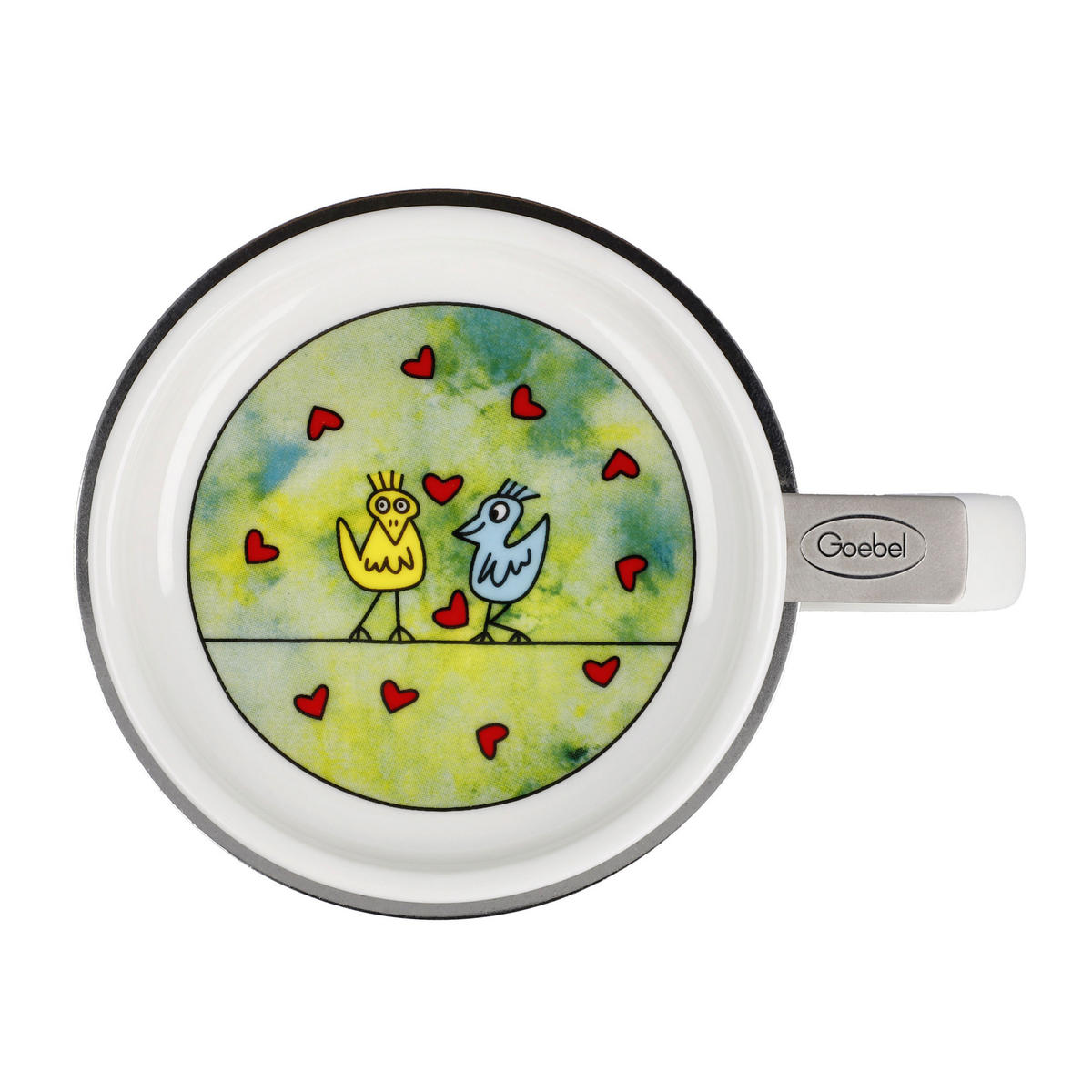 TEETASSE James Rizzi - Birds on a Love Wire, Fine Bone China, Bunt, 450 ml - Multicolor, Keramik (0.45L) - Goebel