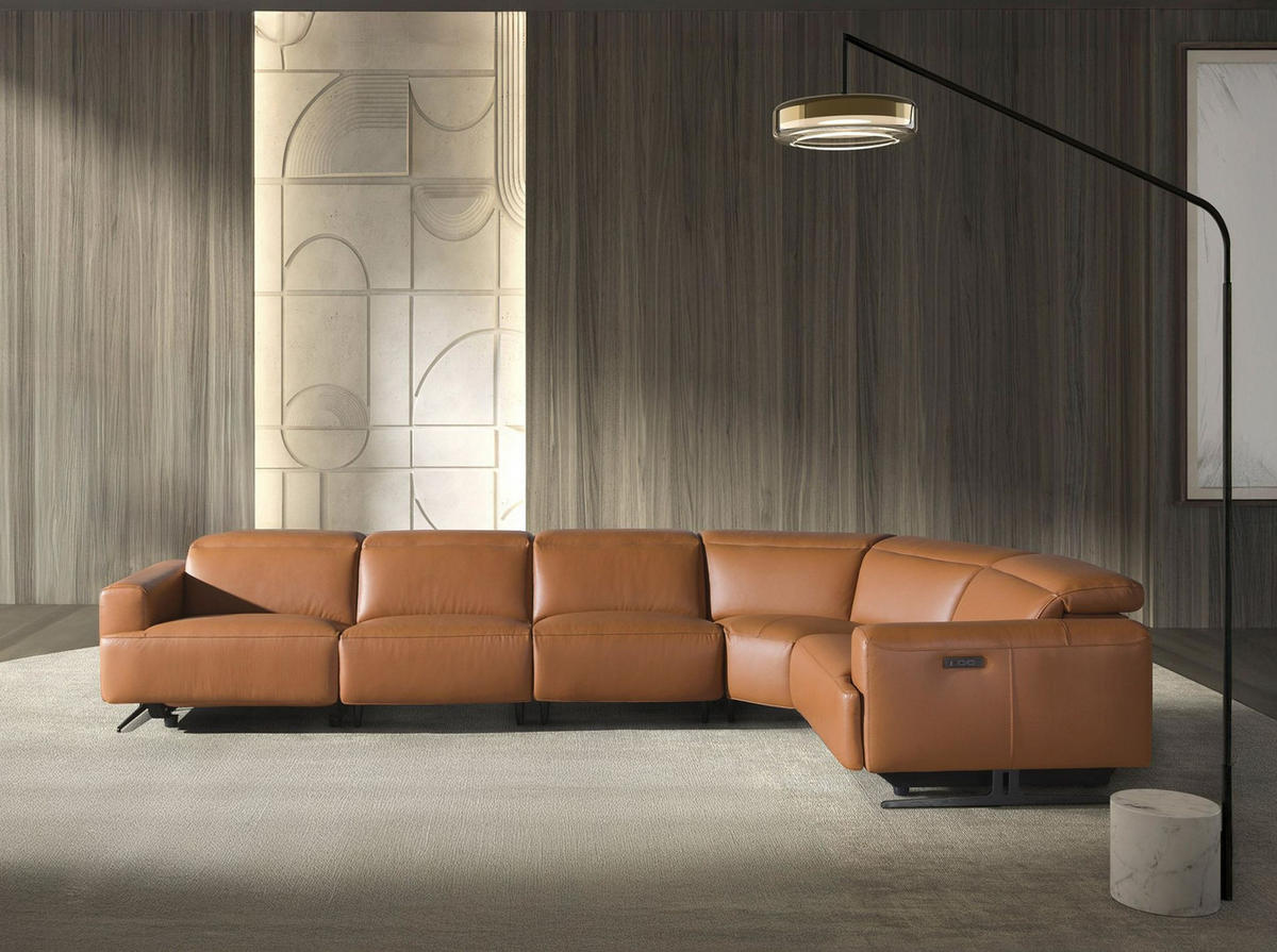 ECKSOFA Modulares Relax-Ecksofa aus braunem Leder 310/310/97 cm - Braun, Leder/Metall (310/310cm) - ANGEL CERDA