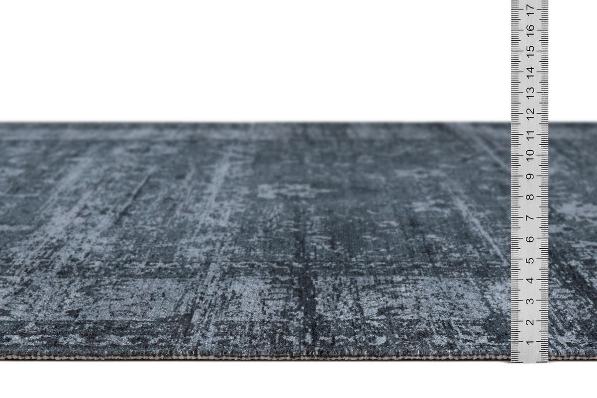 VINTAGE-TEPPICH Anthrazit Grau 80x215 cm - Grau, Textil (80/215cm) - Tesso Living