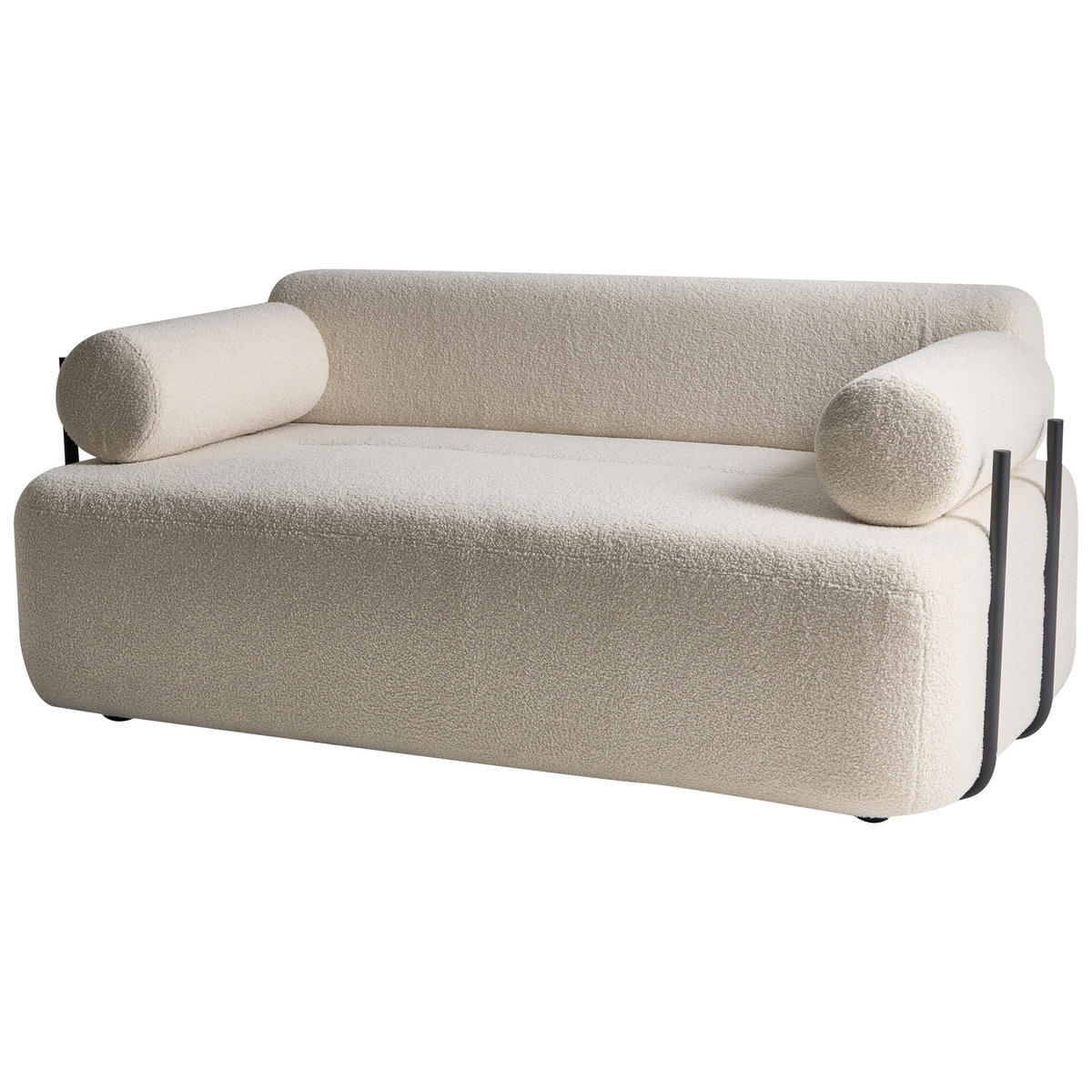 POHOVKA 2-místná Bouclé Krémově bílá Elva - krémová, textil (170/74/100cm) - Beliani
