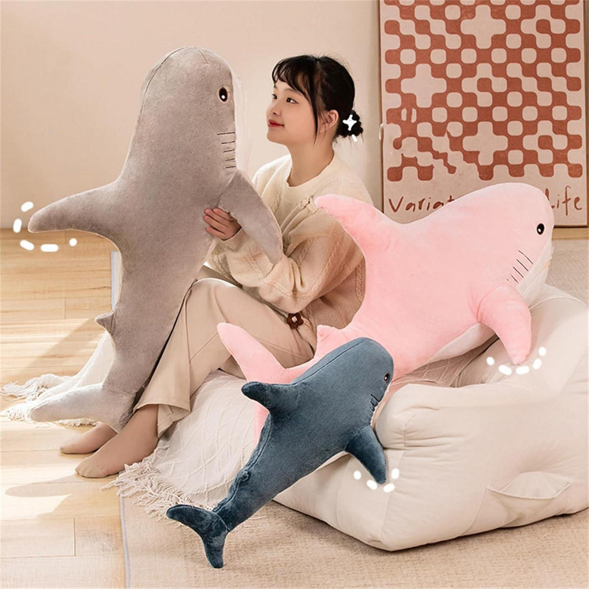KUSCHELTIER Hai 40 cm - Rosa, Textil (20/40cm)