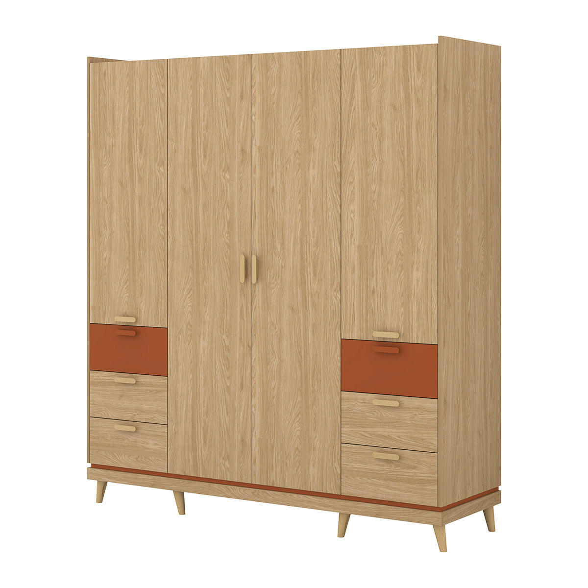SCHRANK 4 Türen Sandy Holz - Braun, Holzwerkstoff (190/214.5/57.4cm) - Petits-meubles