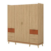 KLEIDERSCHRANK 4 Türen Sandy Holz - Braun, Holzwerkstoff (190/214.5/57.4cm) - Petits-meubles