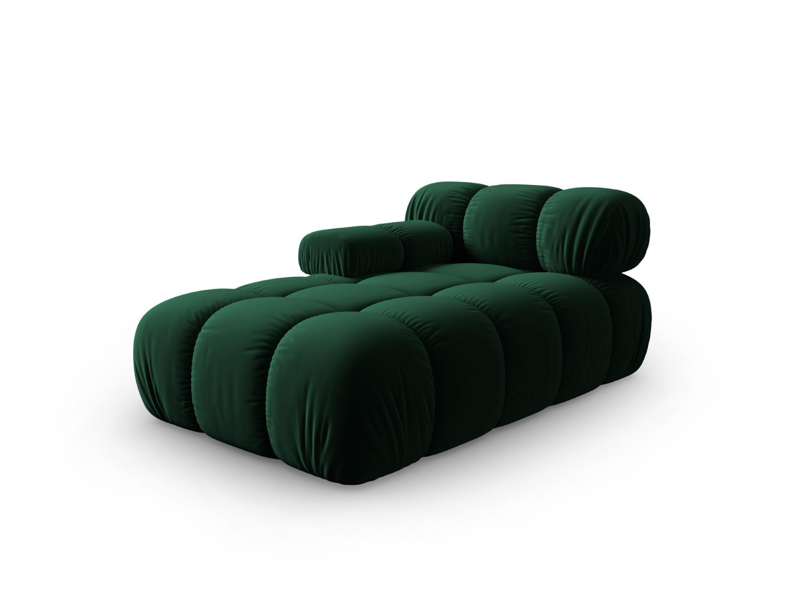 CHAISELONGUE links Bellis aus Samt flaschengrün - Grün, Textil (97/62/157cm) - Micadoni