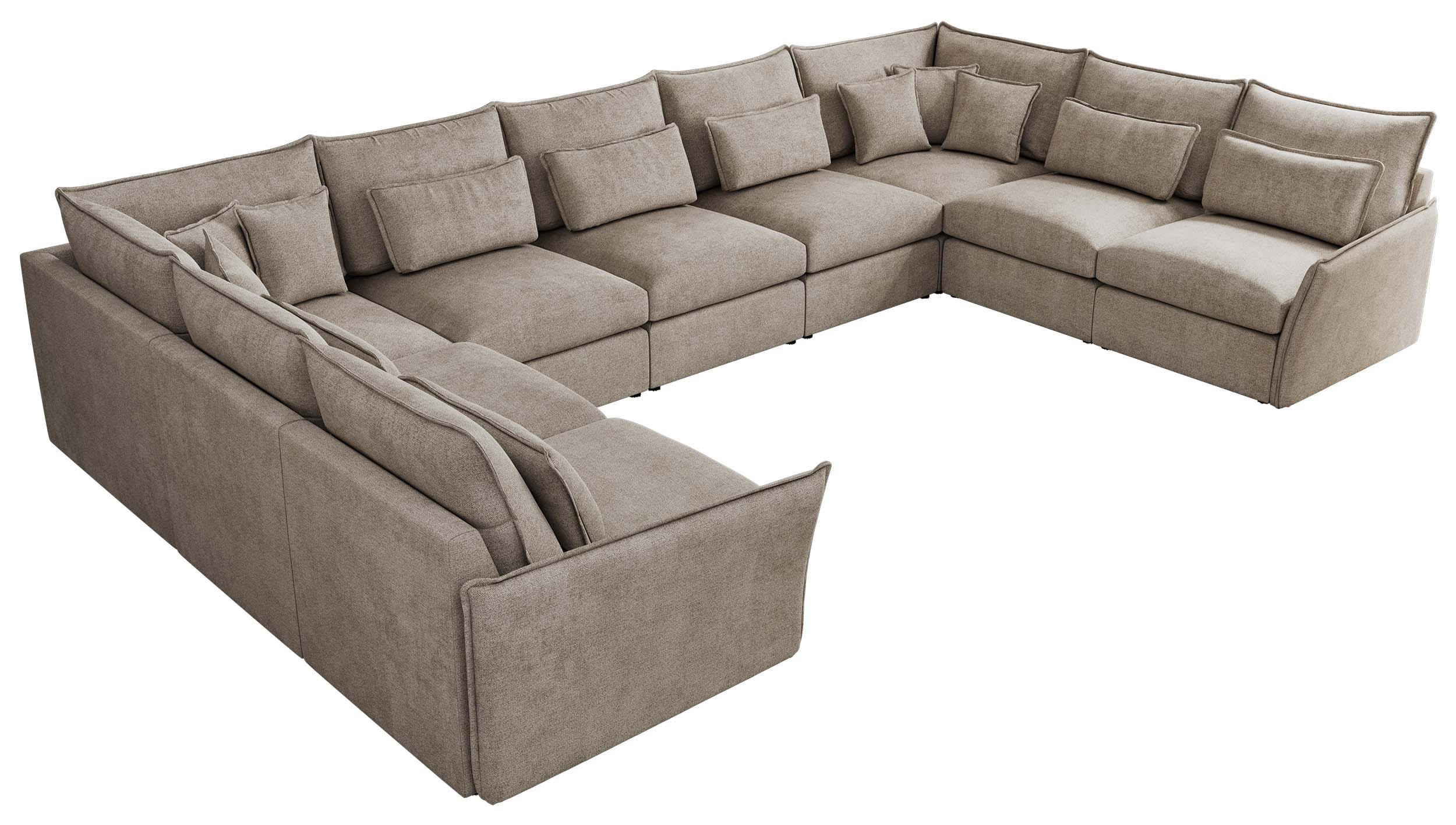 WOHNLANDSCHAFT VERSO U 9M Beige Struktur - Beige/Schwarz, Kunststoff/Textil (442/93/270cm) - MKS