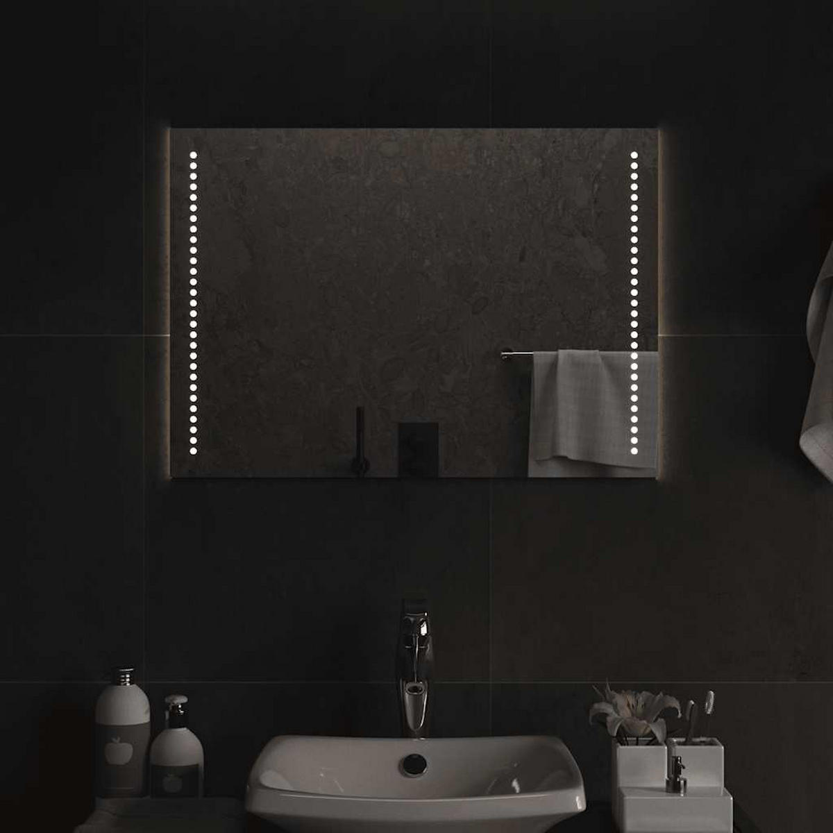 LED-BADSPIEGEL 70x50 cm - Transparent, Glas (50/50/70cm) - furnicato