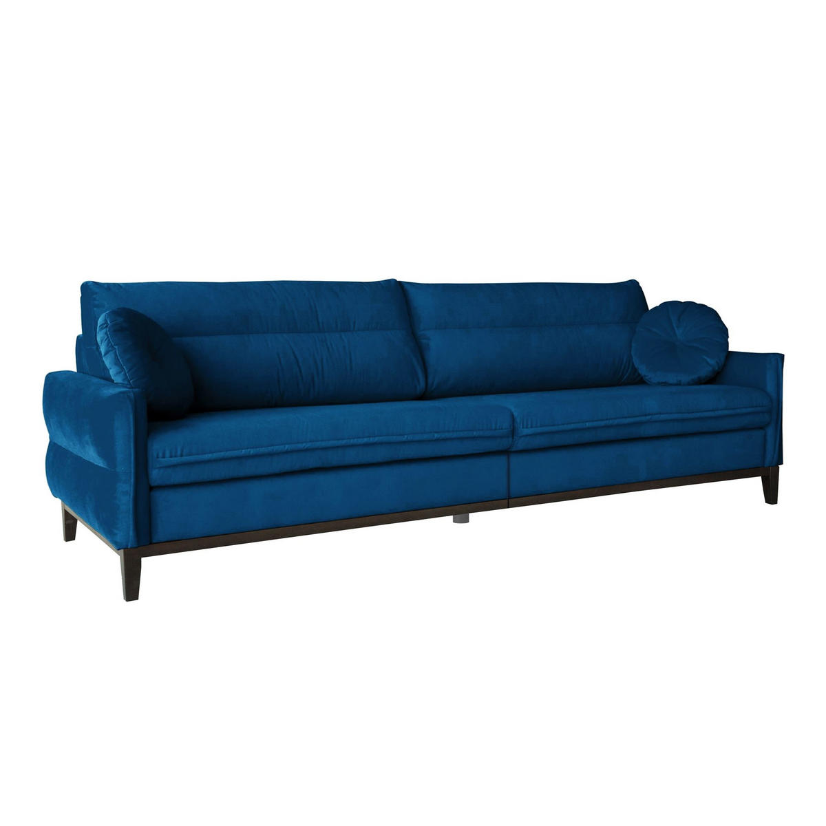 SITZGARNITUR Belweder, zwei Sofas+Sessel, Dunkelblau, Velours - Wengefarben/Dunkelblau, Holz/Textil (268/95/94cm) - Beautysofa