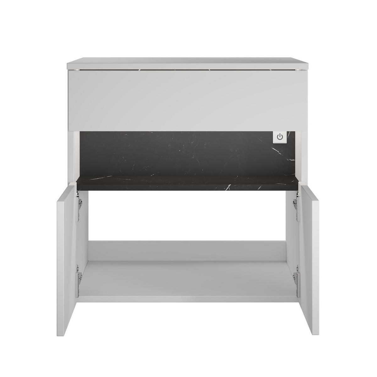 WASCHBECKENUNTERSCHRANK Lissabon LED 1 Schublade Weiß - 60 x 44 x 60cm - Weiß, Holz (60/46/60cm) - Badplaats