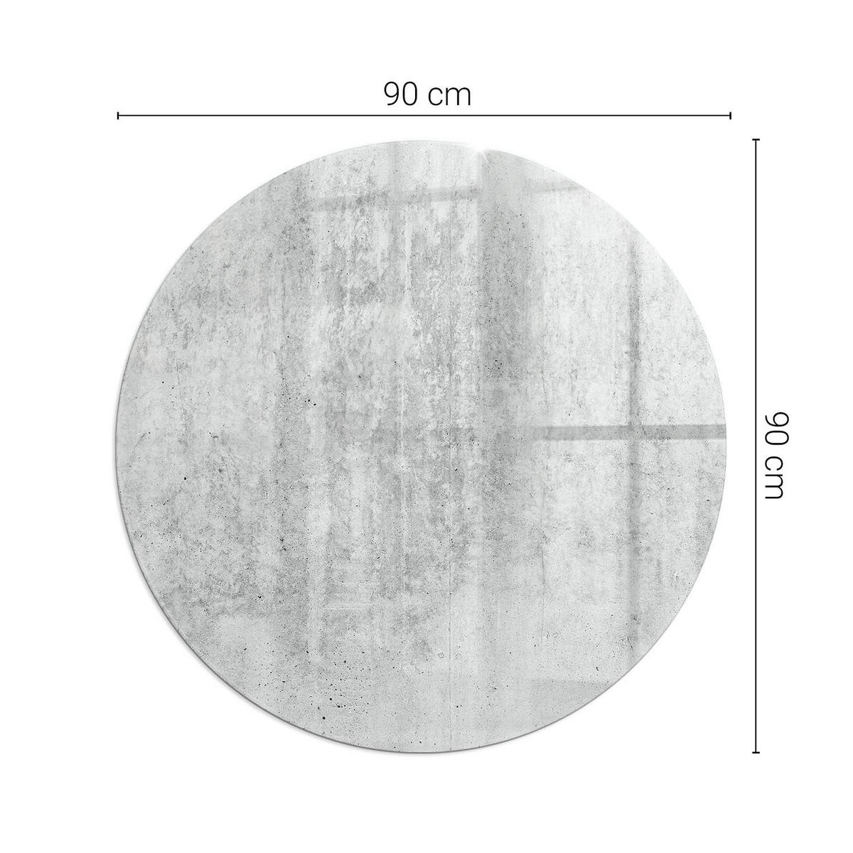GLASPLATTE für Kamin Ø 90 cm Grau - Grau, Glas (90/90/0.4cm) - ArtPrintCave
