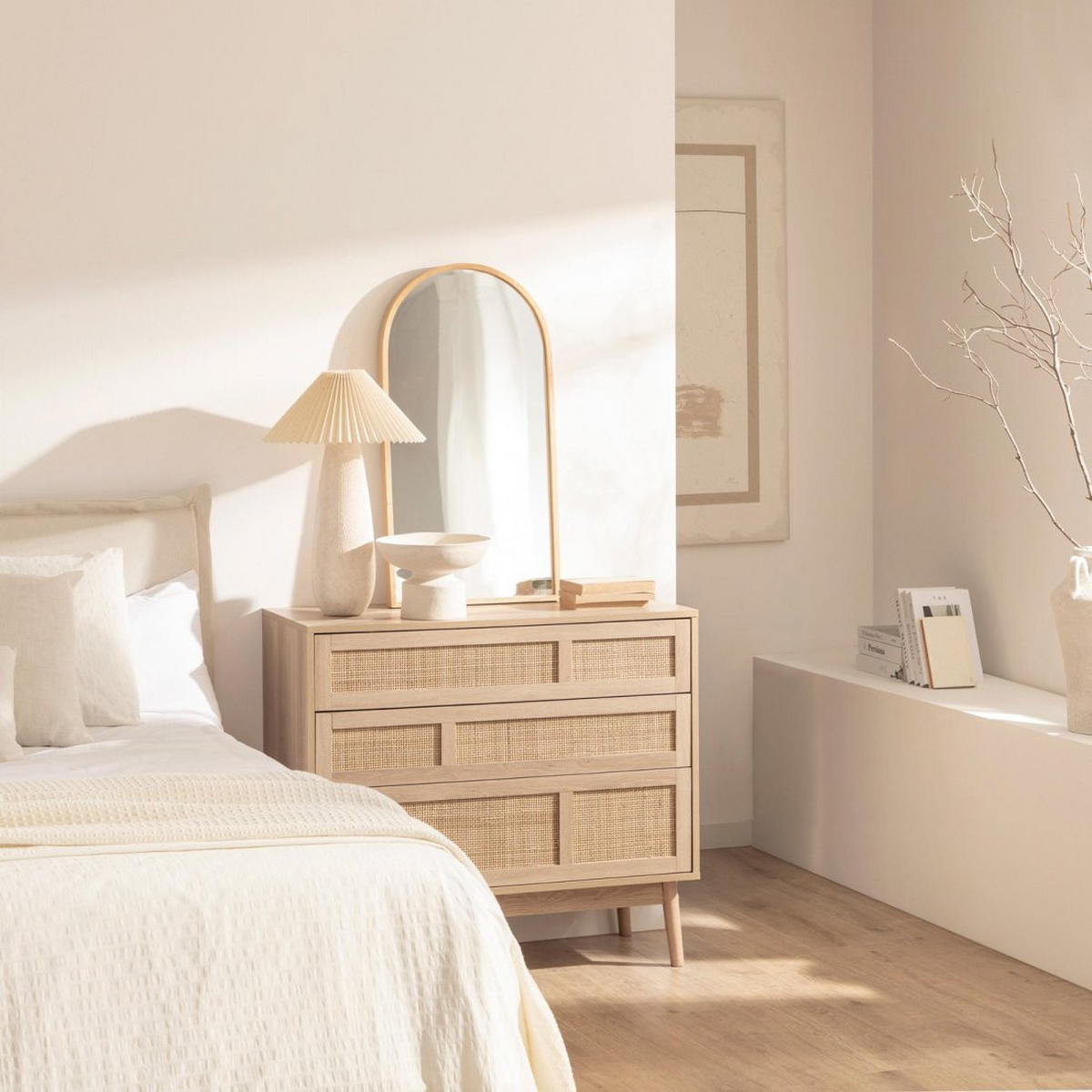 KOMMODE MIT SCHUBLADEN Ikigai Natürlich 90 cm x 80 cm - Naturfarben, Holzwerkstoff (40/80/90cm) - Klast Home