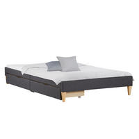 POLSTERBETT mit Stauraum 140/200 cm in Grau - Grau, Textil (140/200cm) - Homestyle4u