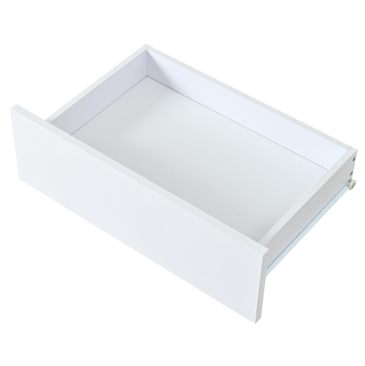 COUCHTISCH aus Spanplatte 100x50x35 cm in Weiß mit 2 Schubladen & LED - Weiß, Holzwerkstoff (100/50/35cm) - Modfu