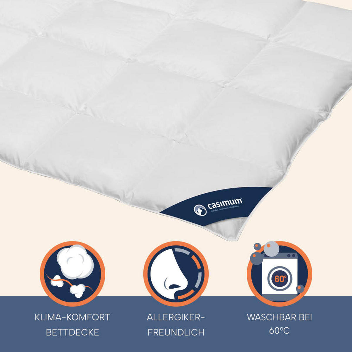 DAUNENDECKE 200x220 Normal, FIRST CLASS Ganzjahresdecke 100% Gänsedaune - Weiß, Textil (200/220cm) - casimum