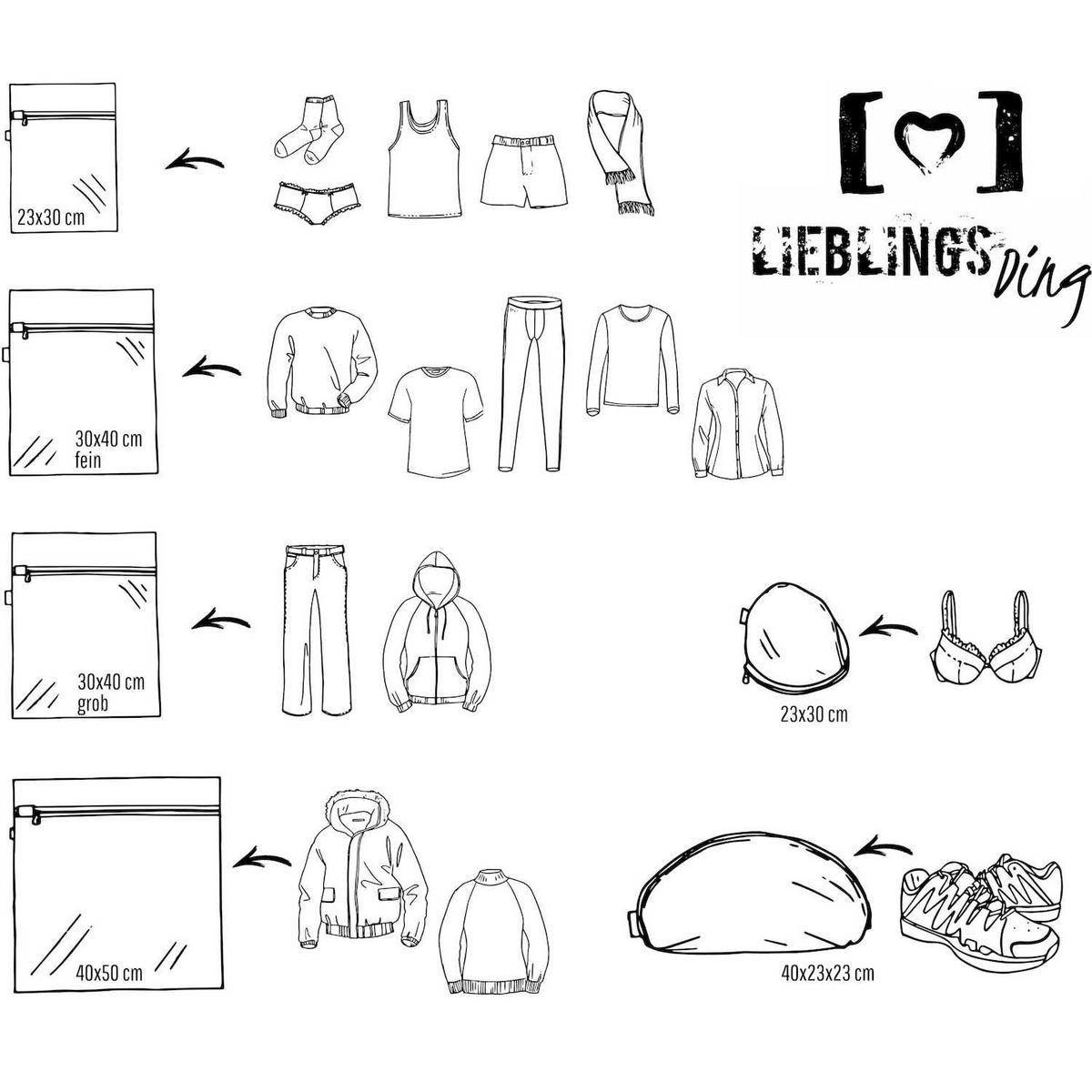 WÄSCHENETZ 7ER SET LIEBLINGS Ding Wäschenetz - Weiß, Textil (50/4/60cm) - Lieblings Ding