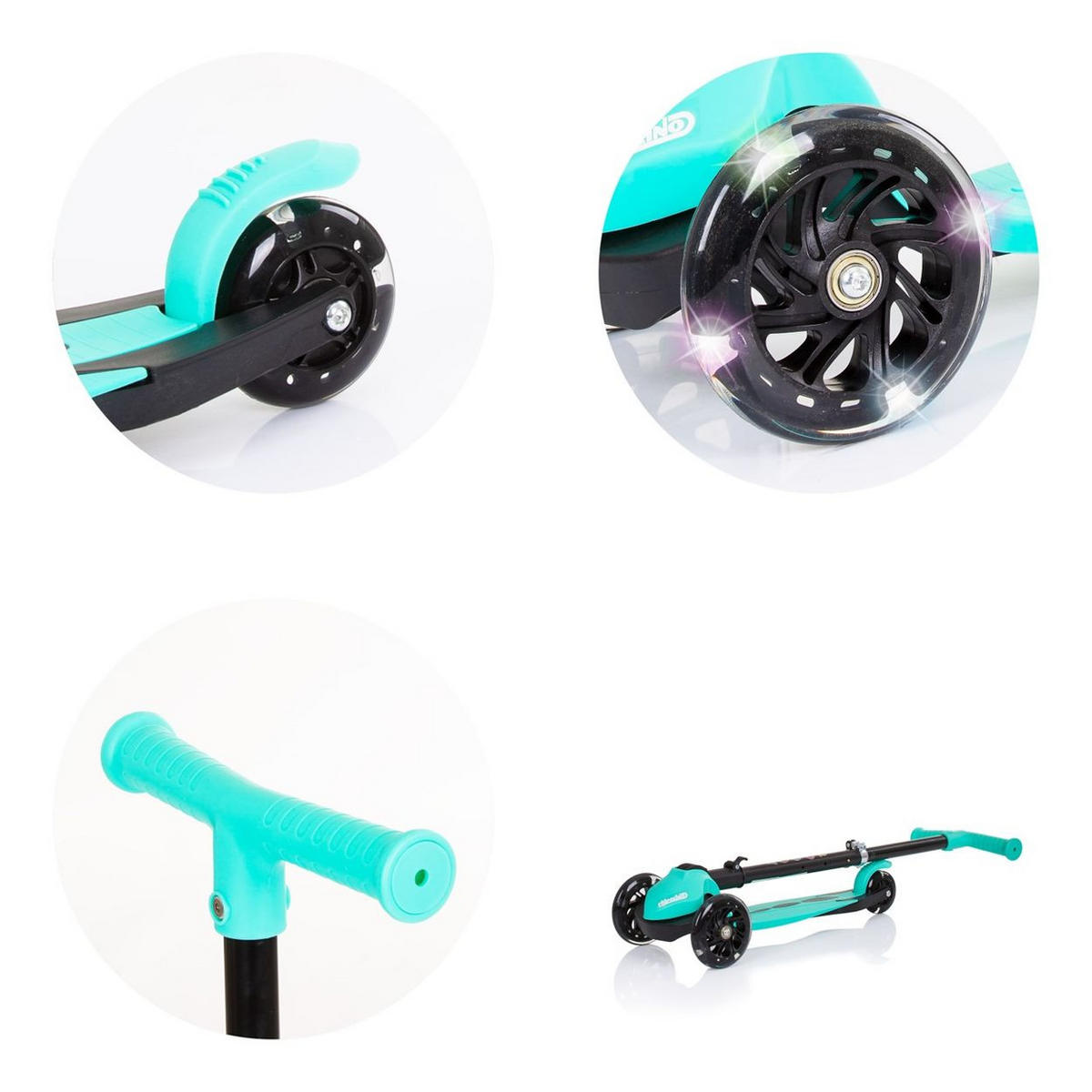 KINDERROLLER Robby türkis Lenker höhenverstellbar klappbar Bremse - Türkis, Metall (60/30/70cm) - Chipolino