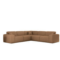 ECKSOFA Celes Premium In Artico - Rotbraun, Holzwerkstoff/Textil (246/246cm) - Fun Möbel