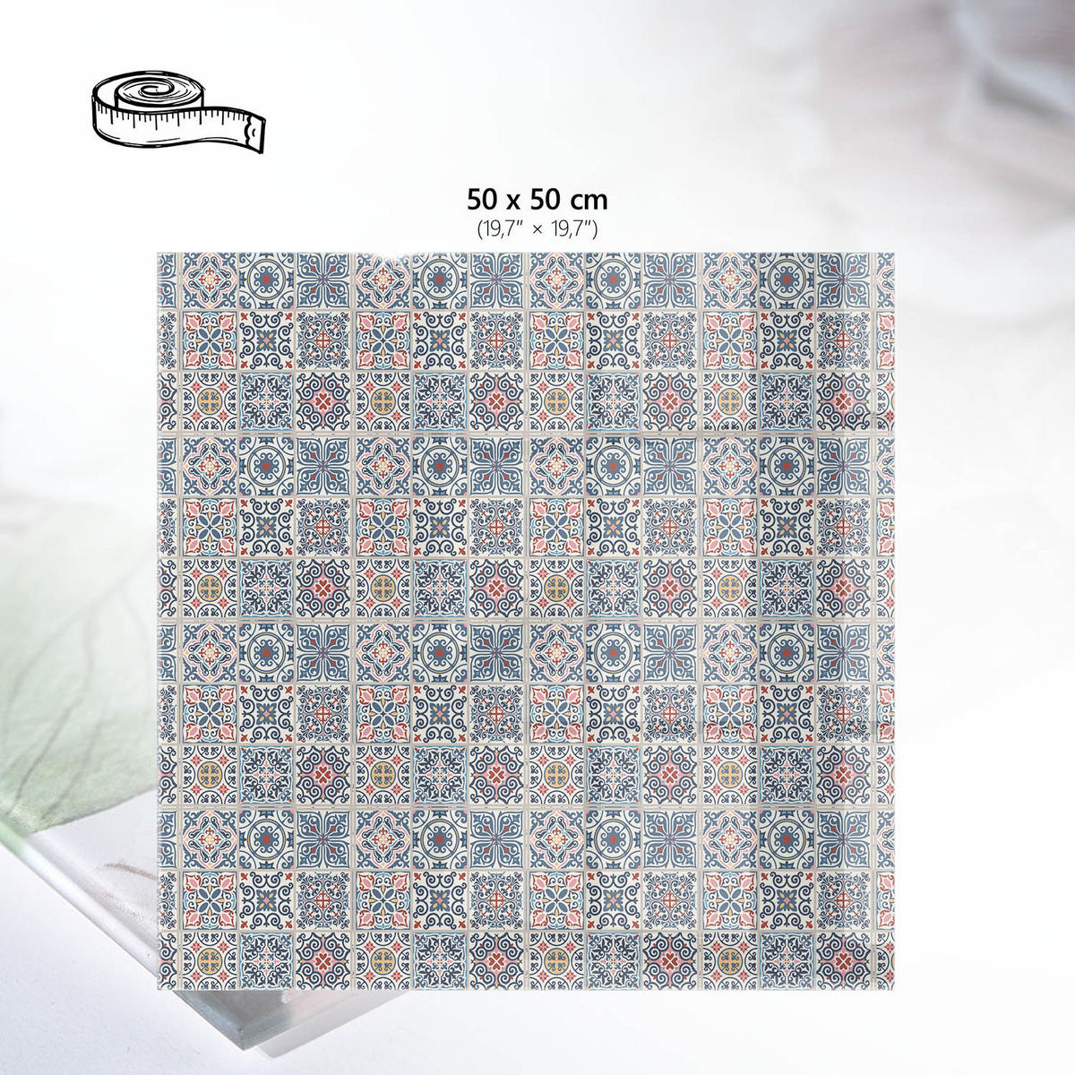 TISCHPLATTE 50x50 cm – Mehrfarbiges Mosaik - Creme, Glas (50/50/0.4cm) - Wallfluent