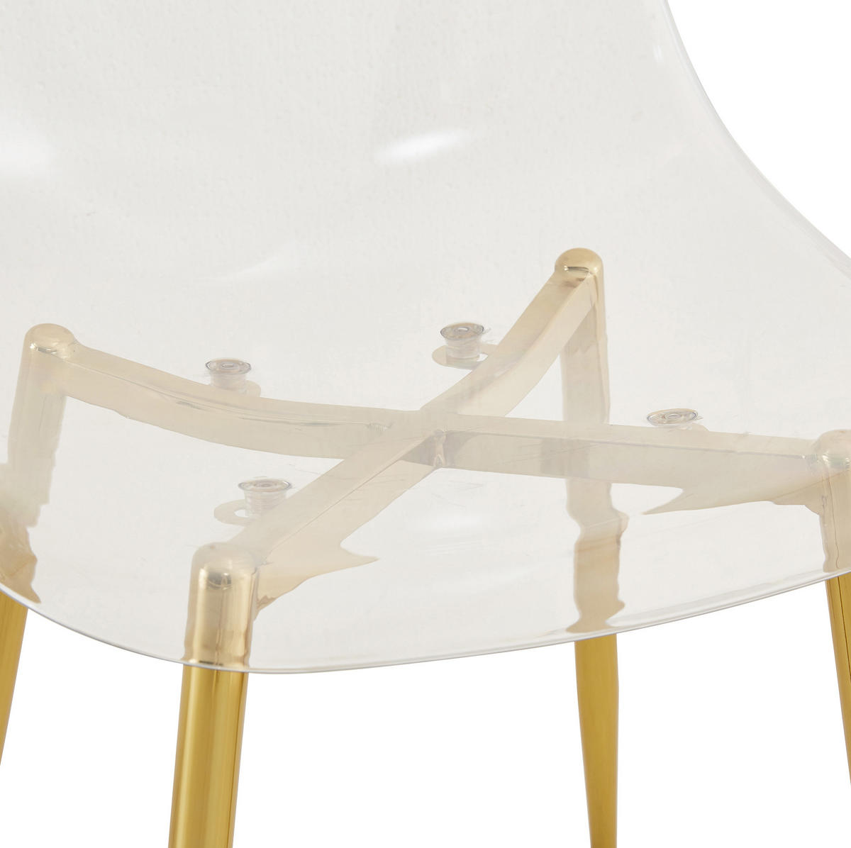 ESSZIMMERSTUHL 4er-Set 83 cm Kunststoff Transparent mit Metallbeinen Gold - Goldfarben, Metall (45.7/83/44cm) - Meubliv