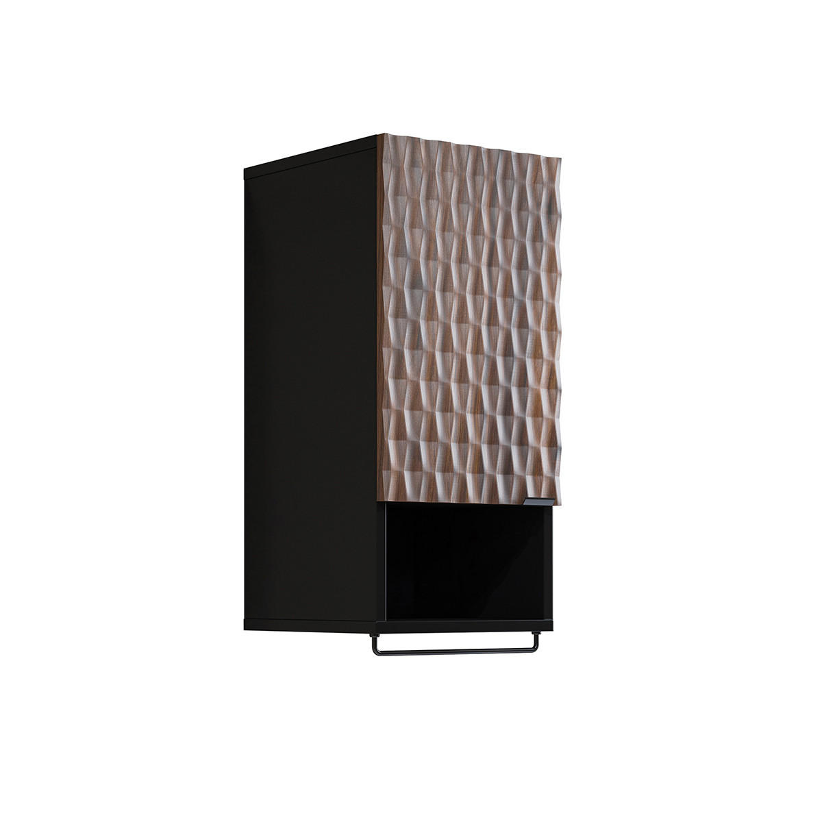 SCHRANK Nevia Holz und Schwarz - Schwarz, Holzwerkstoff (33/81/35cm) - Petits-meubles