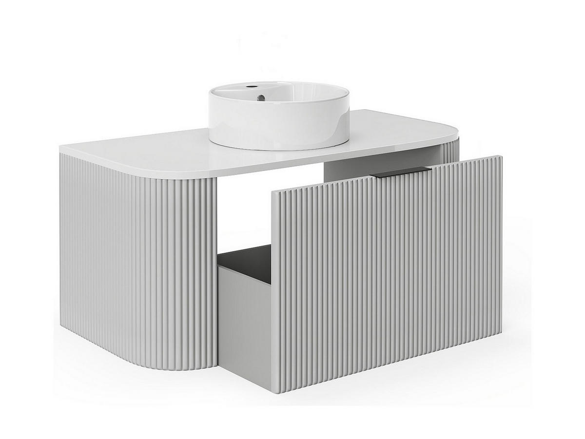 EINZELWASCHTISCH - 99 cmcm x 50 cmcm - Holz, Platte - Weiß - LOMERI - Weiß, Holz (99/45/50cm) - Vente-Unique