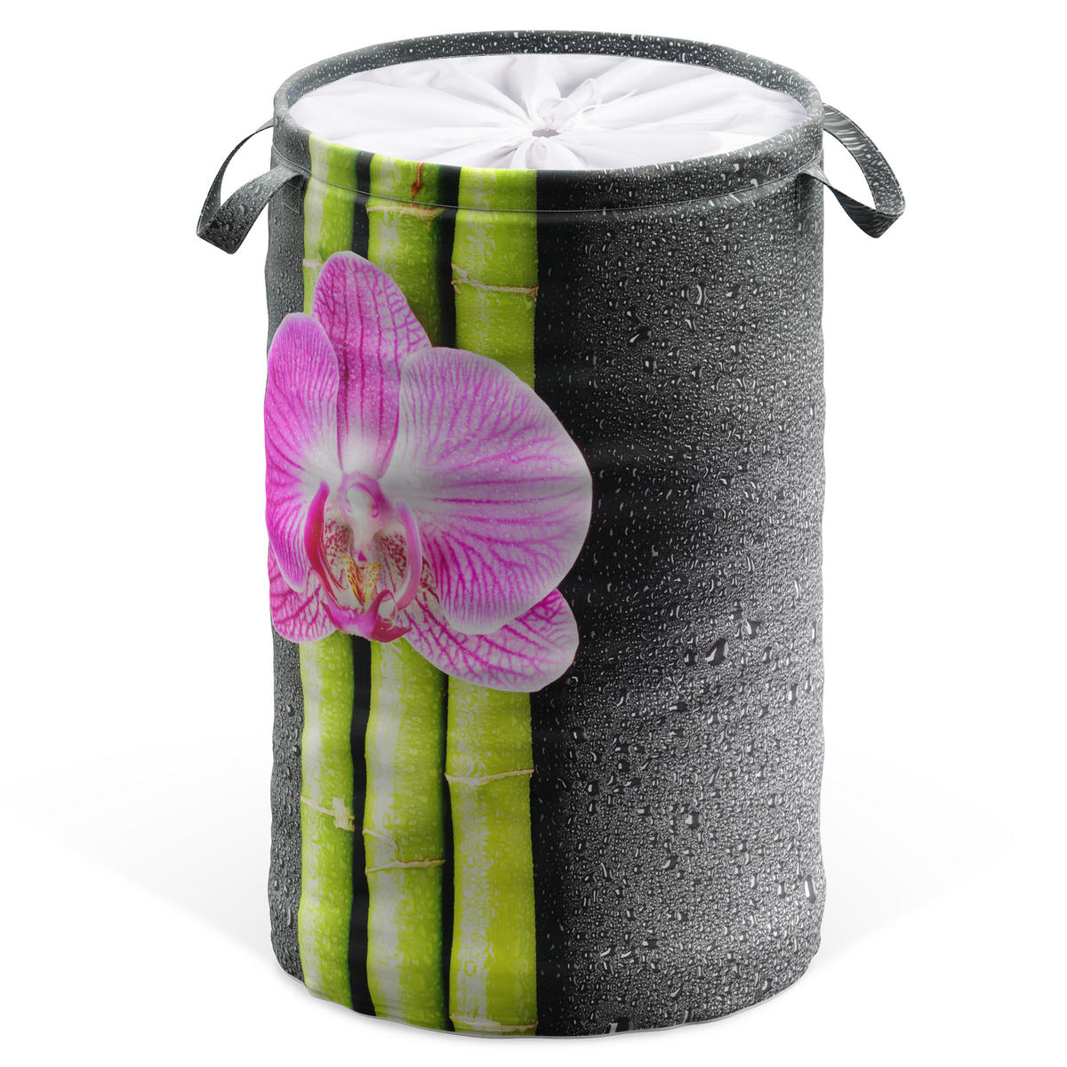 WÄSCHEKORB Asia - Dunkelgrau, Textil (37/55/55cm) - Sanilo