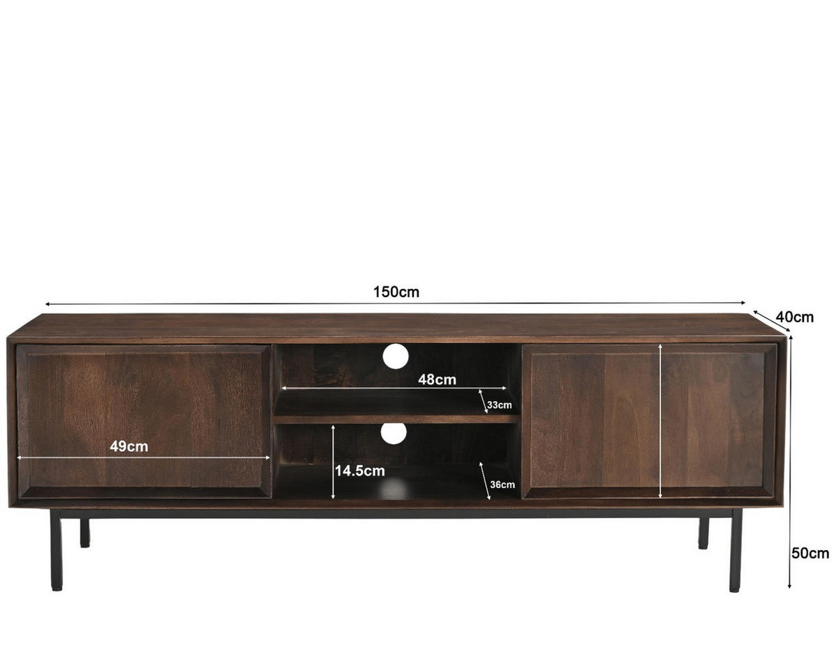TV-MÖBEL Ravenstein Braun 40/50/150 cm - Braun, Holz (50/150/40cm) - Livingfurn