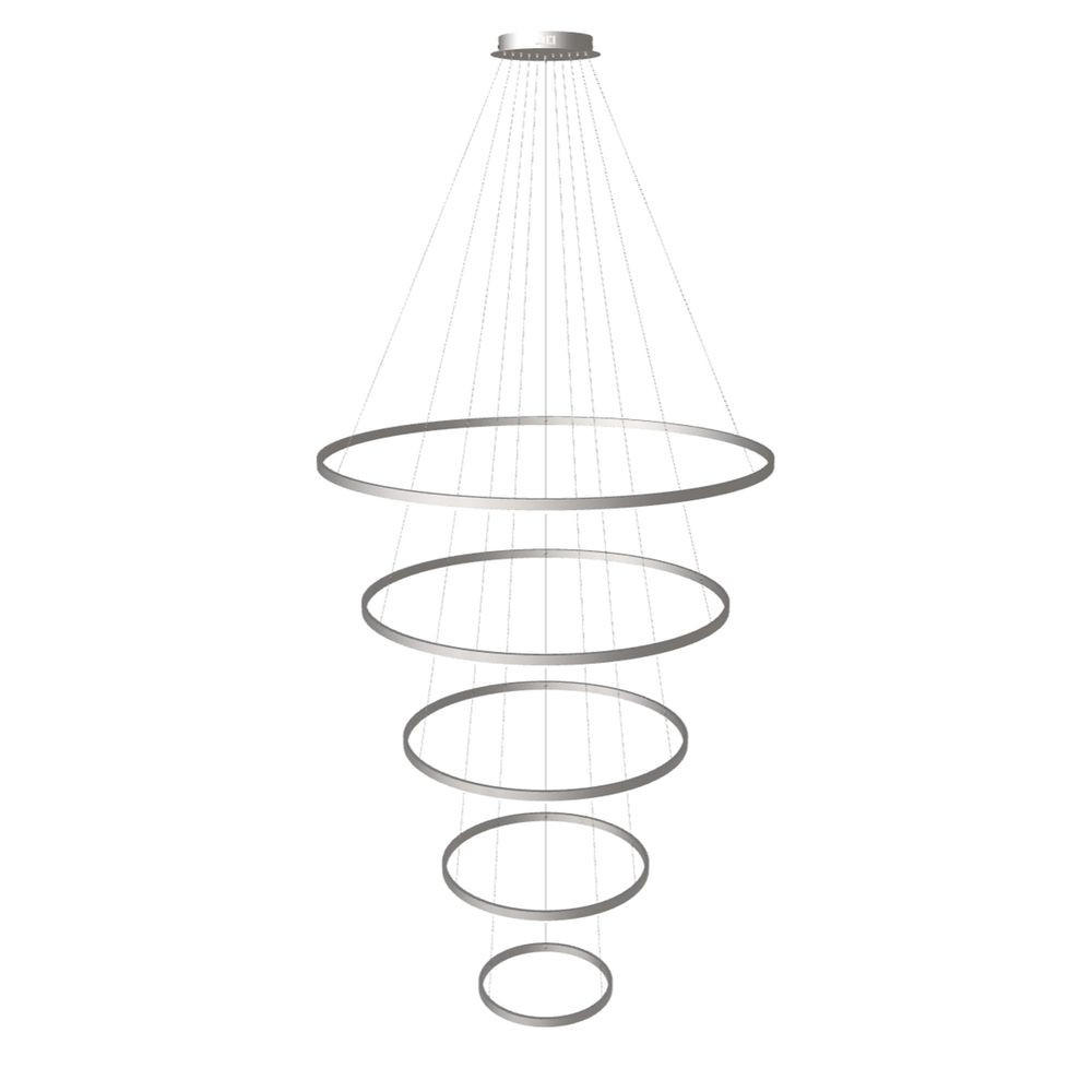 LED-HÄNGELAMPE 5er Ring Aluminium Ø 120 | 100 | 80 | 60 | 40cm - Alufarben, Metall (1.3/120/3.3cm) - s.luce