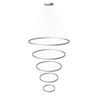 LED-HÄNGELAMPE 5er Ring Aluminium Ø 120 | 100 | 80 | 60 | 40cm - Alufarben, Metall (1.3/120/3.3cm) - s.luce