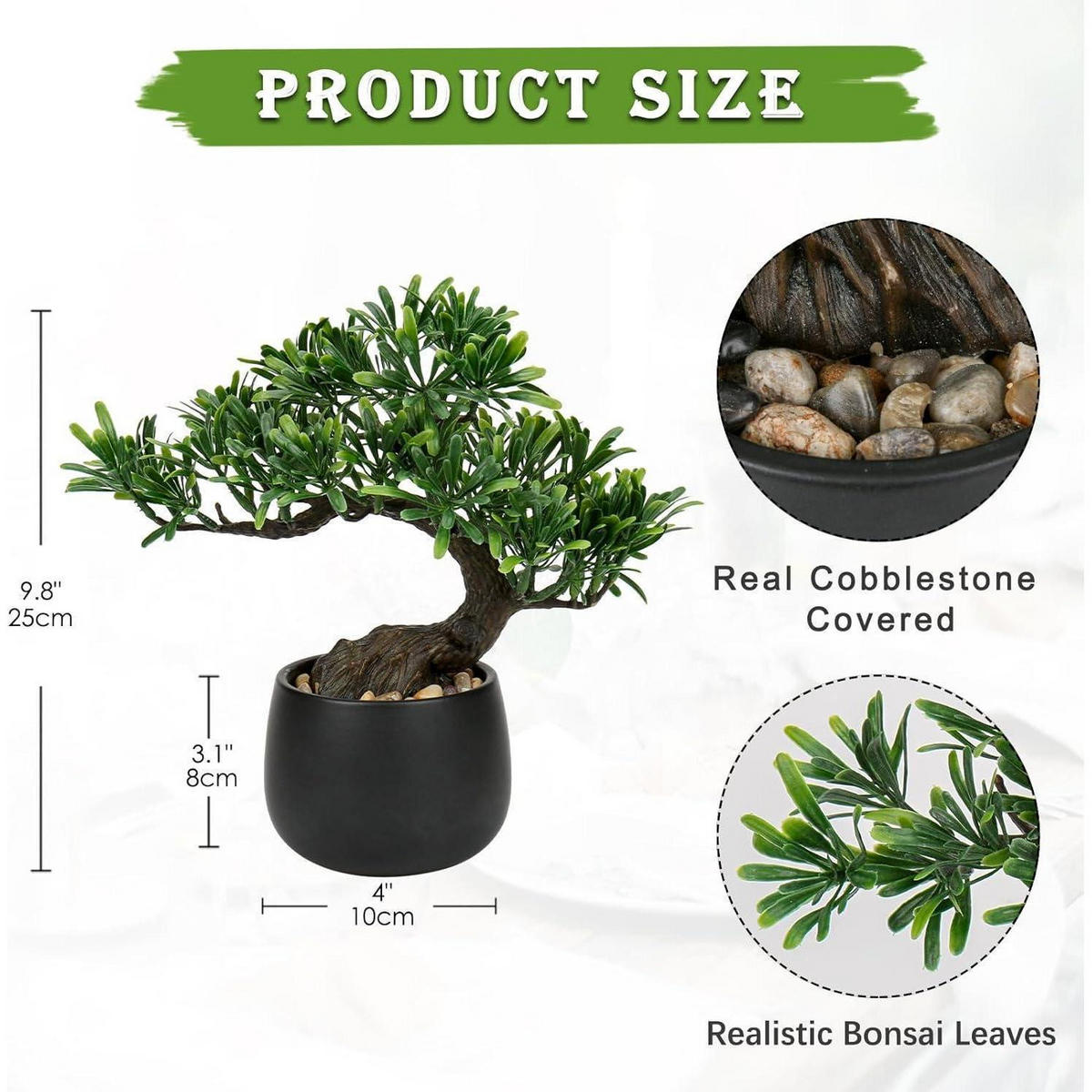 KUNSTPFLANZE Bonsai 25 cm im Keramiktopf Schwarz - Schwarz, Keramik (27cm)