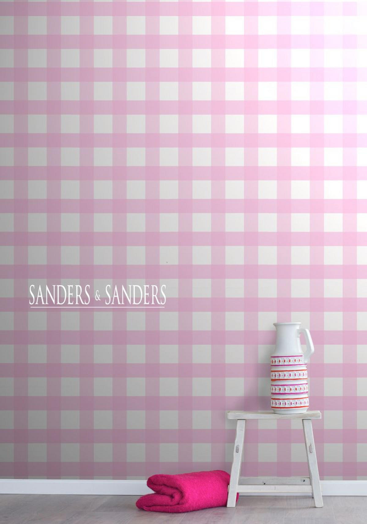 TAPETE Karomuster 53 cm x 10.05 m - Pink, Papier (53/1000cm) - Sanders & Sanders